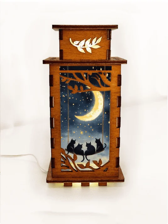 Quirky Artist Cat Lamp